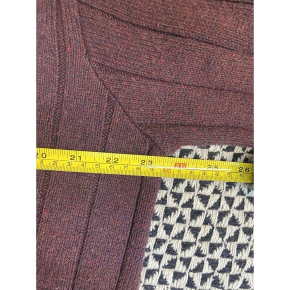 Vintage OSCAR DE LA RENTA Sweater Unisex Medium Burgundy 1/4 Zip Pullover Cotton - Picture 5 of 7